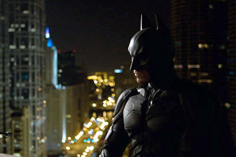 Christian-Bale-as-Batman Dark KNight movie photo on building