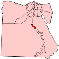 Map of Egypt showing Asyut governorate