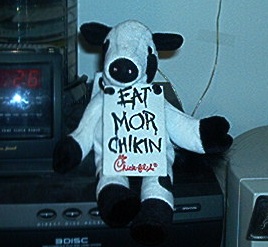 Chick-Fil-A cow toy photo/Phroziac via wikimedia commons
