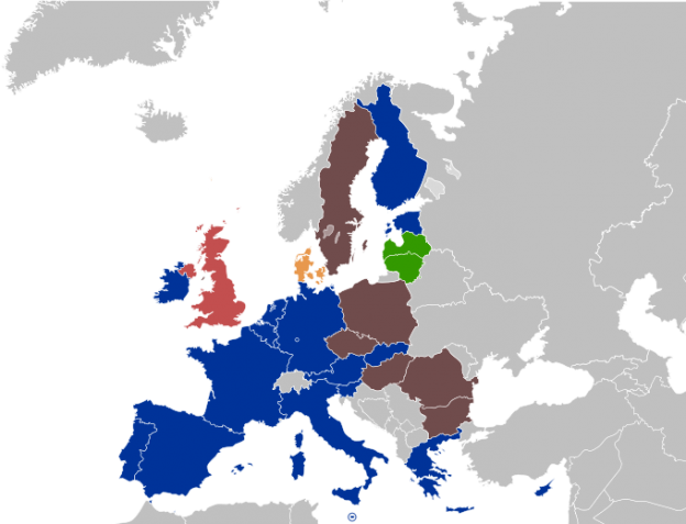 Eurozone map photo/Economic and Monetary Union of the European Union wikimedia commons