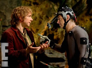 Martin Freeman and Andy Serkis in "Hobbit" photo/Warner Bros