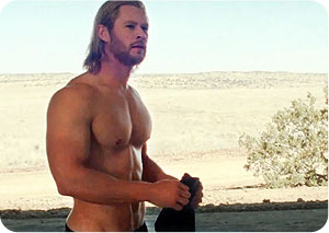 Chris Hemsworth topless Thor photo