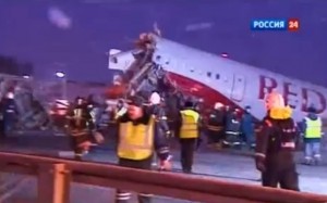 Moscow plane crash   screenshot of video coverage