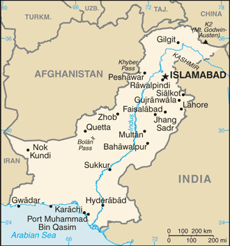 Pakistan map CIA