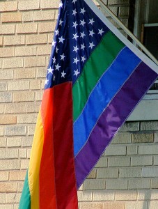 Gay pride american flag