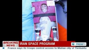 Video footage from Iran's state-run English language Press TV showing the monkey that was launched into space