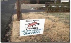 gun free home sign Citizens against guns OKeefe video