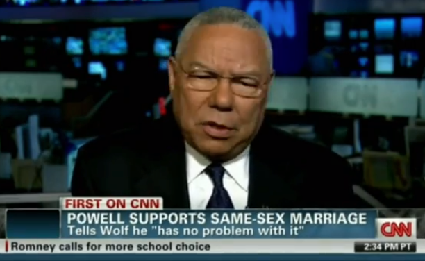 Colin Powell CNN supports gay marriage