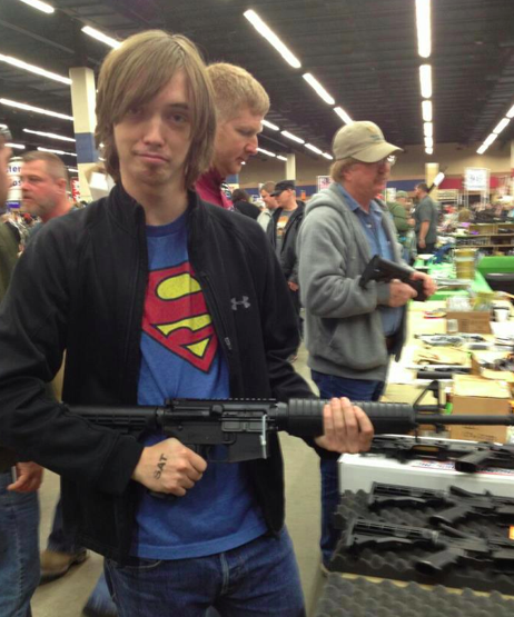 This Texas student faced penalty after posting this photo from his first visit to a gun show. California may be seeking even tougher perspective on guns Facebook photo
