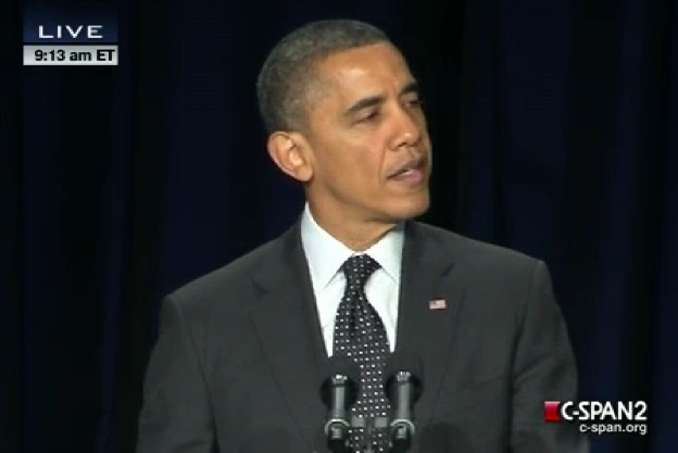 President Obama at the national prayer breakfast, putting on the appearance of being a Christian? screenshot CSPAN coverage