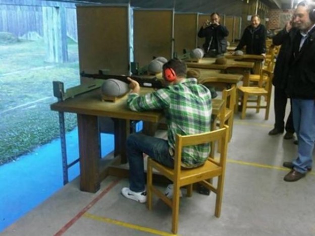 Oscar Pistorius at gun range  Twitter photo
