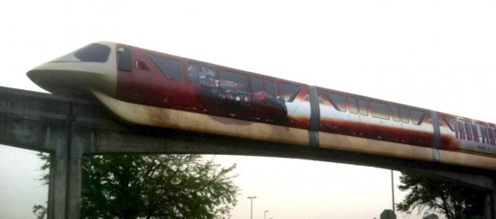 The first photo of the newly decorated monorail at Magic Kingdom hit Monday as the new look promotes "Iron Man 3" photo twitter