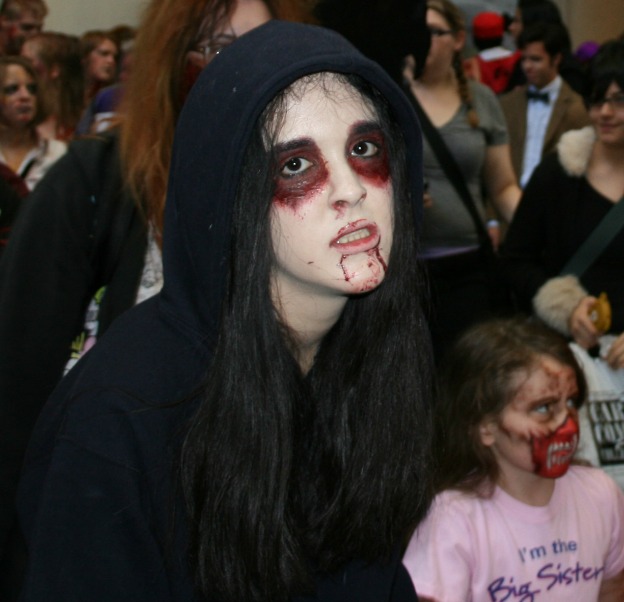 Zombie girl with little zombie girl Cosplay MegaCon 2013