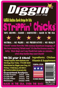Diggin' Your Dog Strippin' Chicks Pet Treats  Image/FDA
