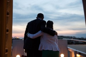 President Barack Obama and Jillian Soto exit Air Force One at Joint Base Andrews, Md., April 8, 2013. Soto is the sister of Victoria Soto, a first-grade teacher who was killed during the Sandy Hook Elementary School shootings. (Official White House Photo by Pete Souza)