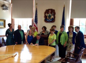 Governor Paul LePage signs LD597 into law today Image/Maine.org Facebook