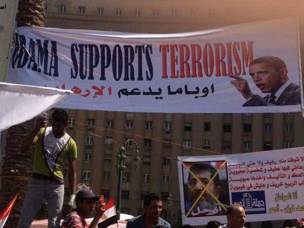Obama supports terrorism protest Egypt