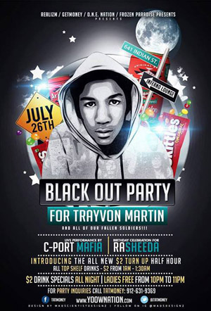 Trayvon Martin Blackout Party fallen soldiers poster