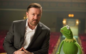 muppets-most-wanted-ricky-gervais-and kermit the frog