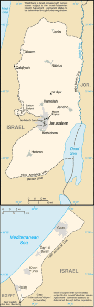 Palestinian Authority map Image/CIA
