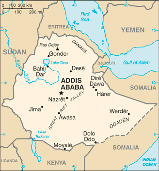 Ethiopia map Image/CIA