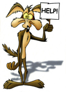 Wile E Coyote help sign looney tunes photo