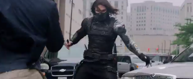 Winter Soldier face Cap Steve Rogers in Captain AMerica photo