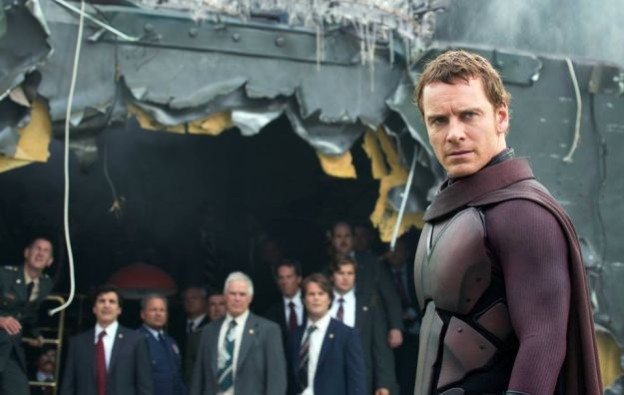 Michael Fassbender Magneto maroon armored suit