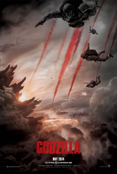 Godzilla poster halo jump red smoke