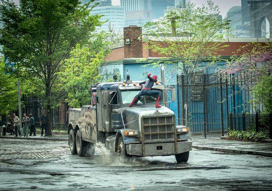 Spider-Man on truck battling Rhino Amazing Spider-Man 2 photo
