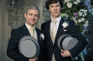 Martin Freeman Benedict Cumberbatch Watson Sherlock wedding photo