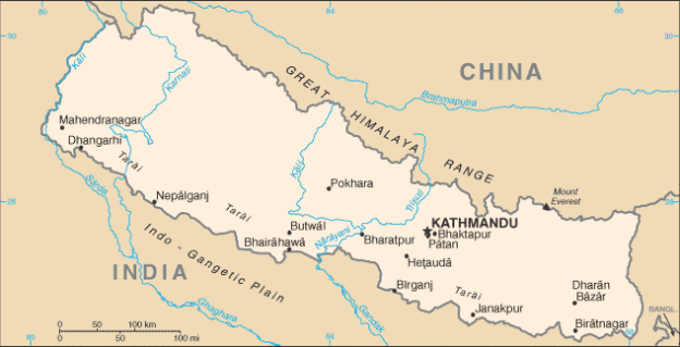 Nepal CIA map