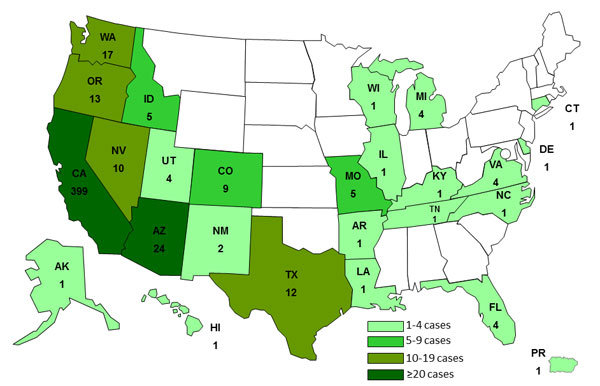 Salmonella map 4-9-14 Image/CDC