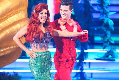 Candace Cameron Bure and Mark Ballas performing to "Under The Sea" on "Dancing With The Stars"   screenshot ABC 