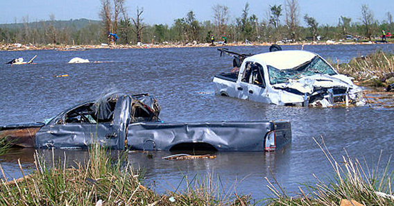 NWS twitter photo of damage from tornadoes