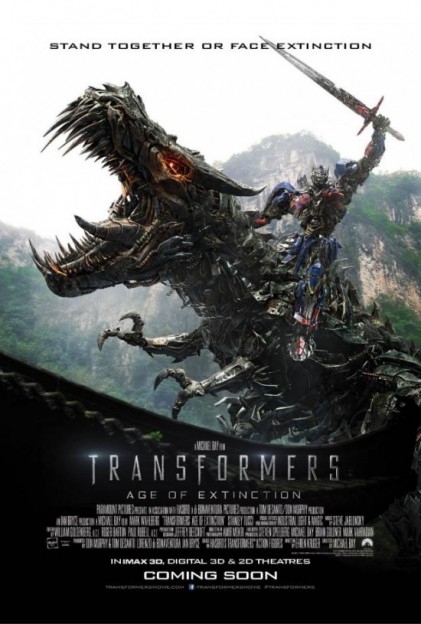 Transformers-age of extinction-poster-grimlock-optimus prime