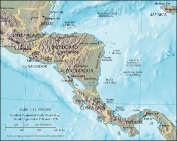 Central America map/CIA