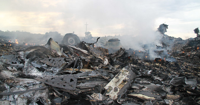 Malaysia Alrlines plane crash debris field photo/twitter