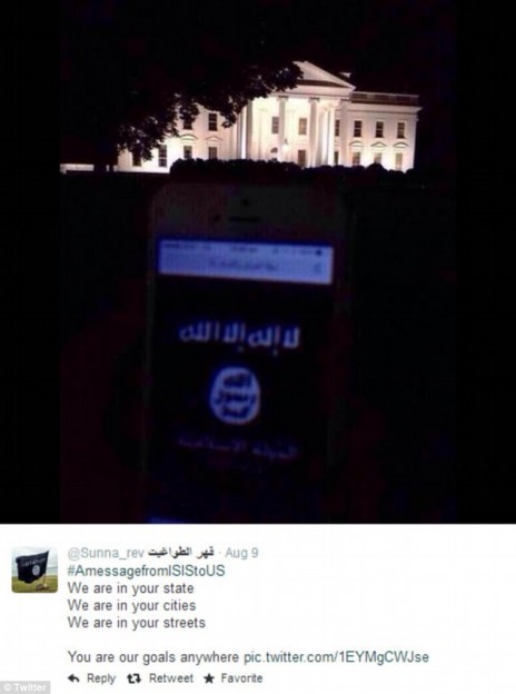 Islamic State flag in front of White House
