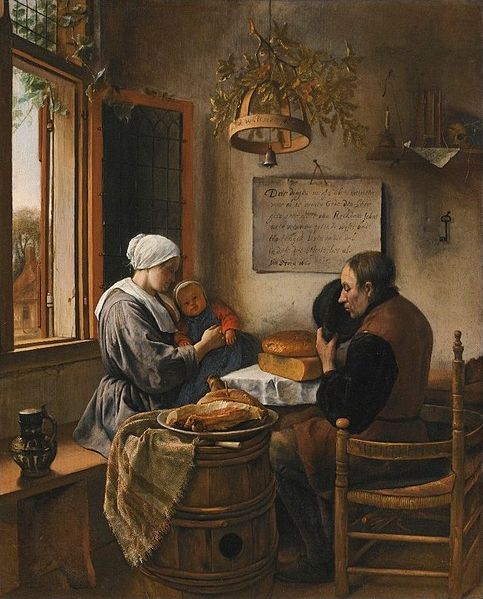 Jan Havicksz. Steen:"The Prayer Before Meals" paintedin 1660 photo/public domain