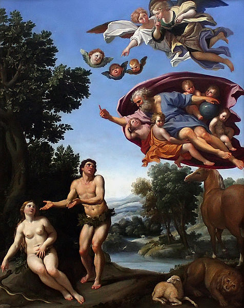 God admonishing Adam and Eve by Domenichino circa 1623-1625 