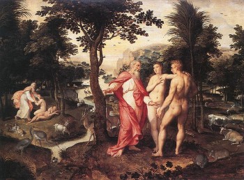 Garden of Eden by Jacob de Backer  16th century painting