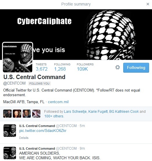 CENTCOM-hacked-by ISIS Cyber caliphate