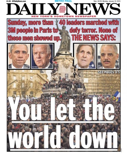 headline criticizing Obama administration for Paris march