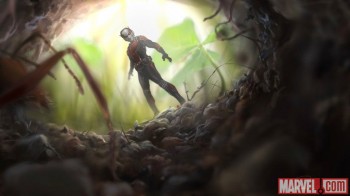 Ant-man pic staring down hole with ants