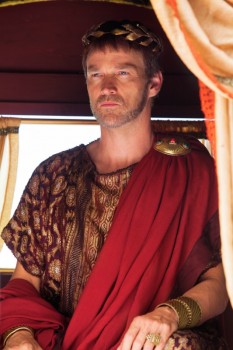 Stephen Moyer, as Pontius PIlate, approaching Jerusalem.  (photo credit:  National Geographic Channels/Kent Eanes)