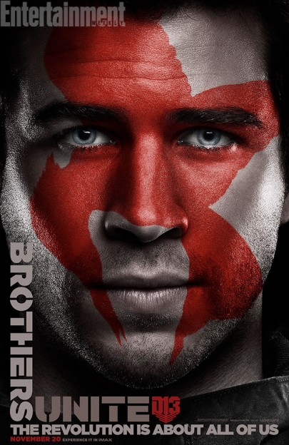 Liam Hemsworth Gales Hunger Games Mockingjay poster faces-of-the-revolution