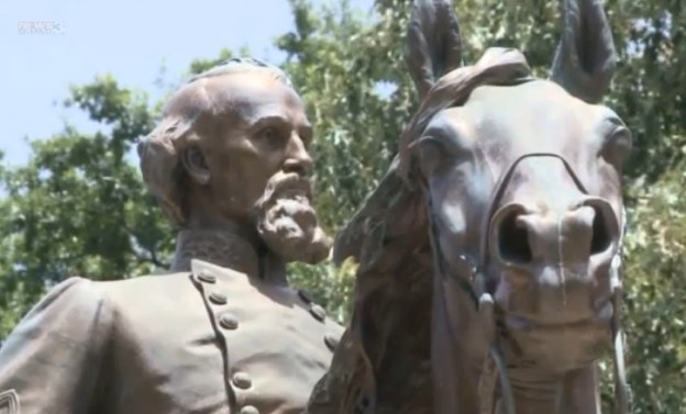 Statue of General Nathan Bedford Forrest will be removed and his remains may be dug up  photo/ screenshot of WREG coverage