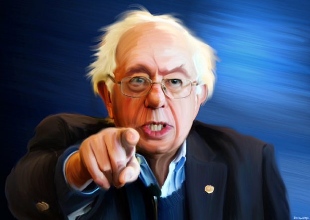 Bernie Sanders pointing donkeyhotey