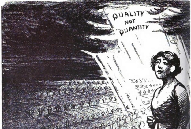 Margaret Sanger cartoon  -- An illustration from Birth Control Review, 1918